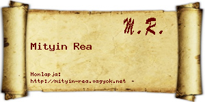Mityin Rea névjegykártya